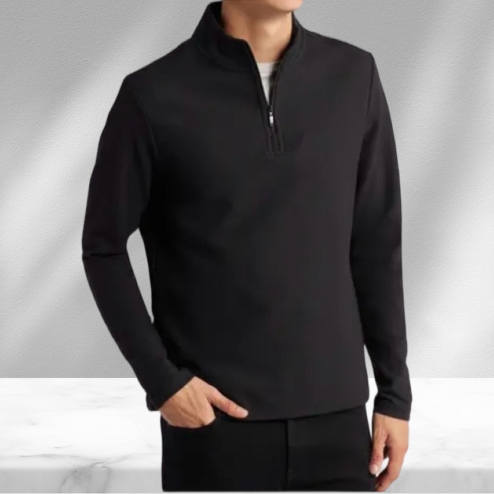 Untuckit Men’s Thick Cotton Zip Neck Top L